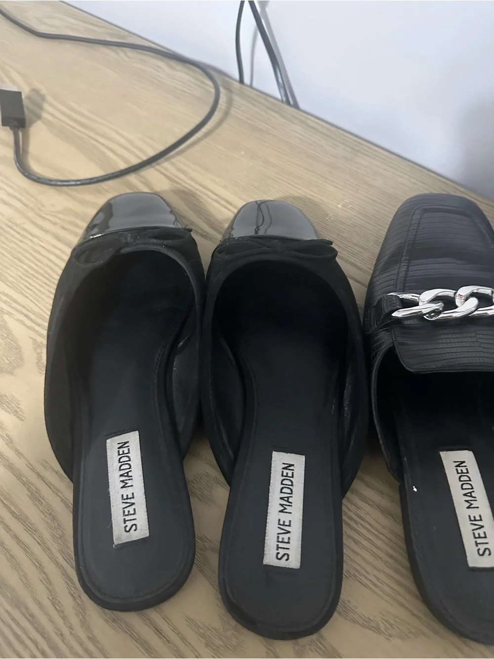 Steve Madden 2 pairs of slip on mules flats Size 7.5 women’s